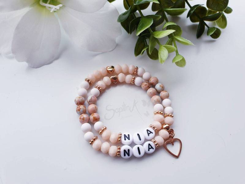 Mama Tochter Armband Mutter | Set Geburt Partnerarmband Baby Newborn Babyarmband Initialen Hochzeit Freunde Namensarmband von Sapilina