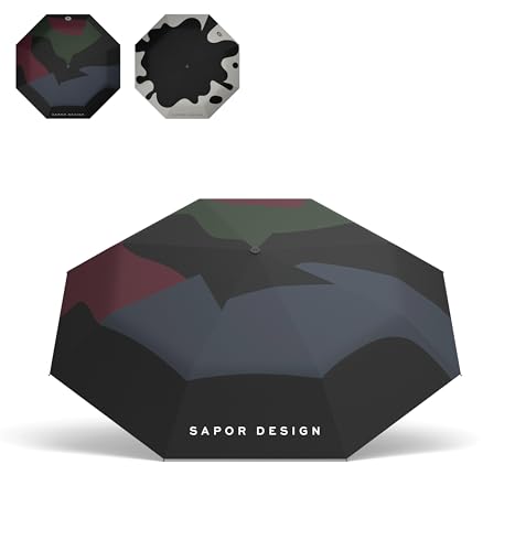 Sapor Design Premium Regenschirm mit Lotus Effekt | sturmfest, windsicher, Auf-Zu-Automatik | edler & eleganter Schirm | stilvoller Taschenschirm (Umbrella) | ESSENTIAL von Sapor Design