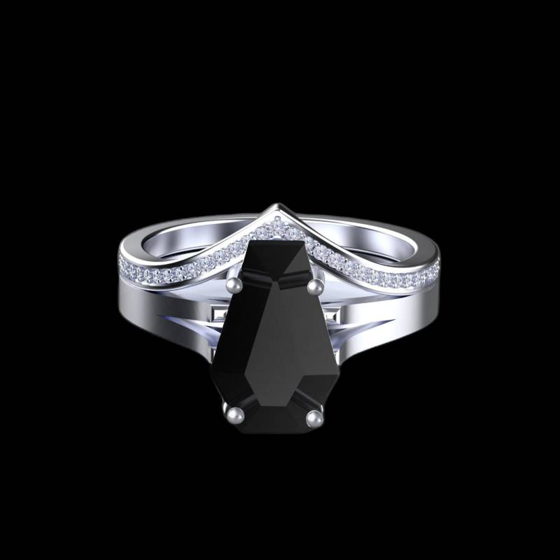 Herbst 10K Gold Natürliche Coffin Cut Braut Set von SapphireDesignStudio