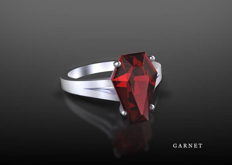 Herbst Sterling Silber Natürliche Coffin Cut Ring von SapphireDesignStudio