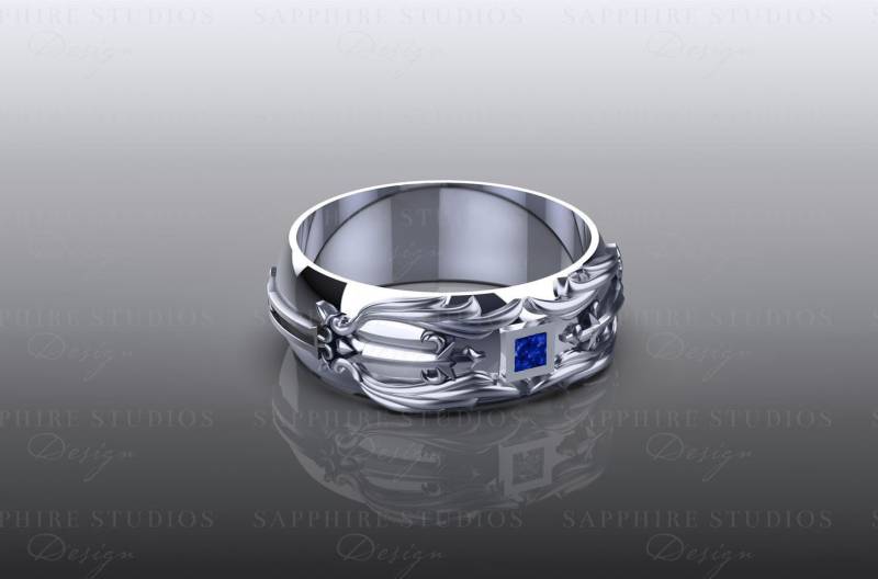 Klinge Sterling Silber Kingdom Hearts Inspiriert Band von SapphireDesignStudio