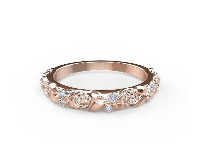 Layla - Naturdiamant-Goldblumenband von SapphireDesignStudio