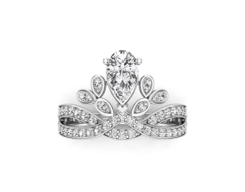 Lyst - Verlobungsring Aus Weiß/Gelb/Roségold Im Tropfenschliff von SapphireDesignStudio