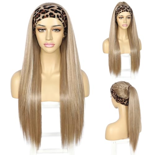 Sapphirewigs Stirnband Perücke glatte Haare Damen Blond Synthetische Stirnband Perücken Tägliche Abnutzung Hitzeständige 26 Zoll von Sapphirewigs