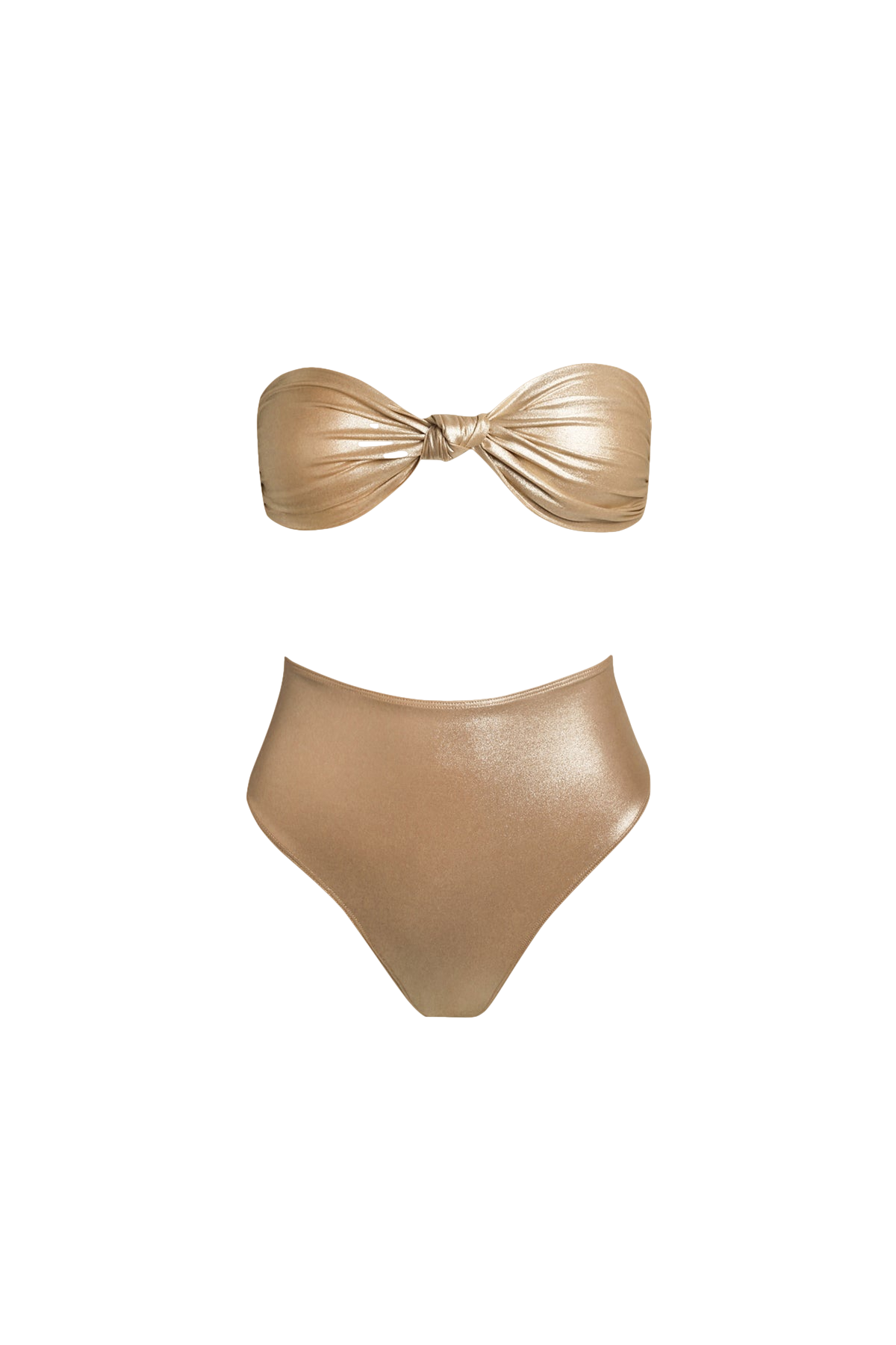 Marina Bikini with High-Waisted Bottom in Gold - Bottom von Sara Cristina