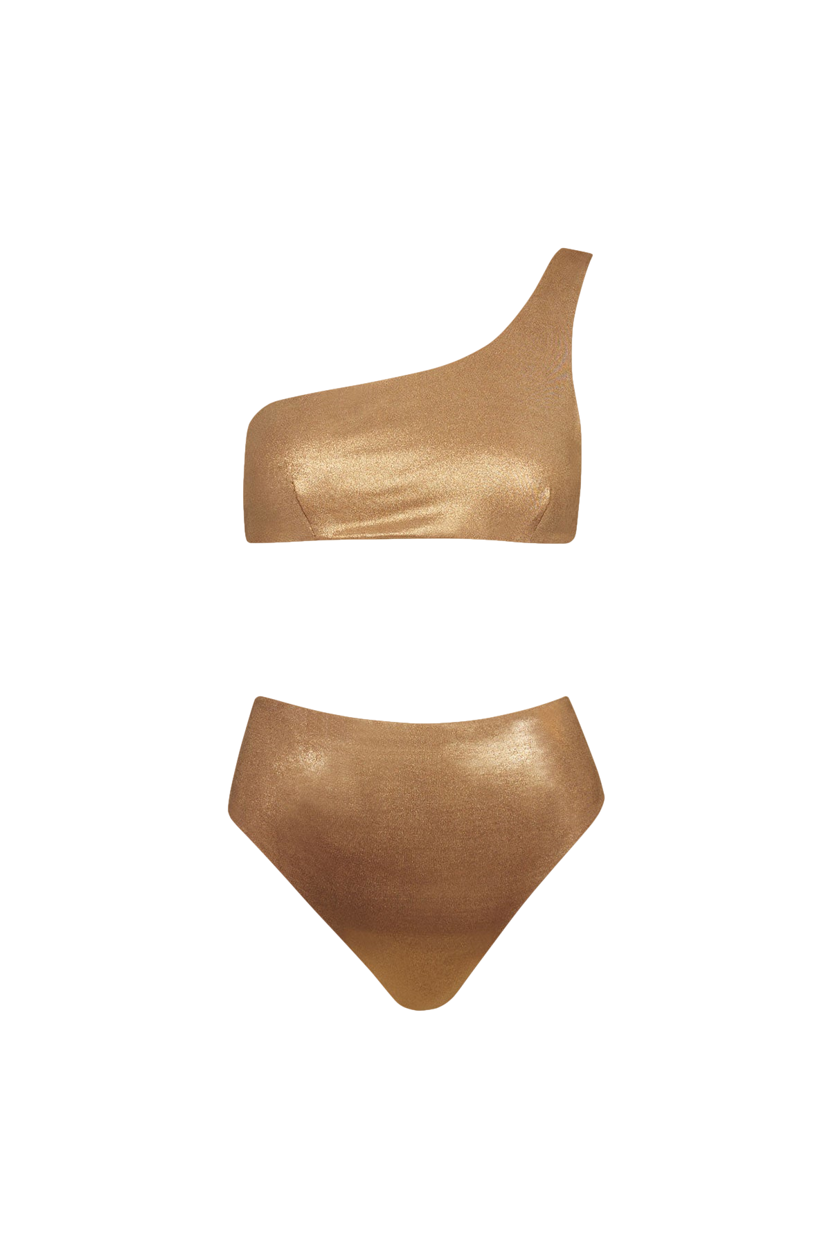 One-Shoulder Bikini with High-Waisted Bottom in Gold - Bottom von Sara Cristina