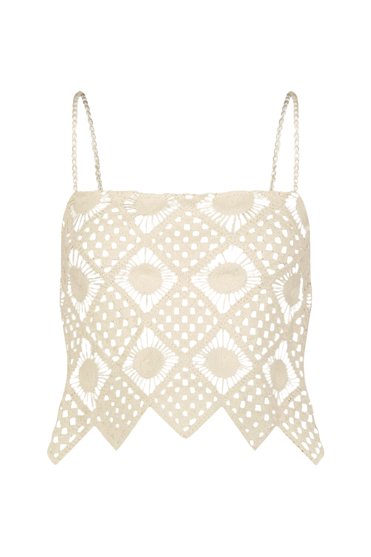 Playa Crop Top with Pearls in Sol Mesh von Sara Cristina