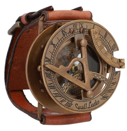 Medieval Replicas Dennis Uhr Sonnenuhr Lederarmband Accessoires Herren Vintage Braun Leder von Sara International
