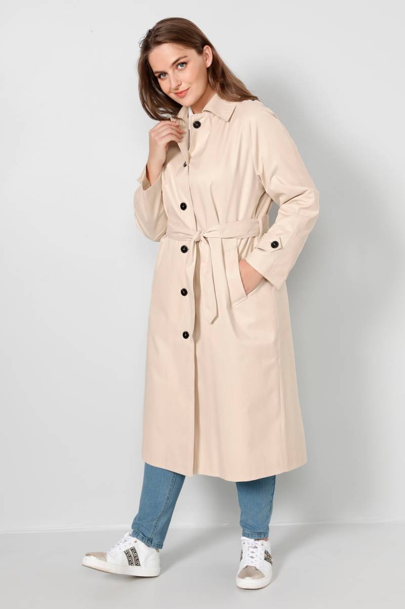 Große Größen Mantel, Damen, beige, Größe: 54, Polyester/Baumwolle, Sara Lindholm von Sara Lindholm
