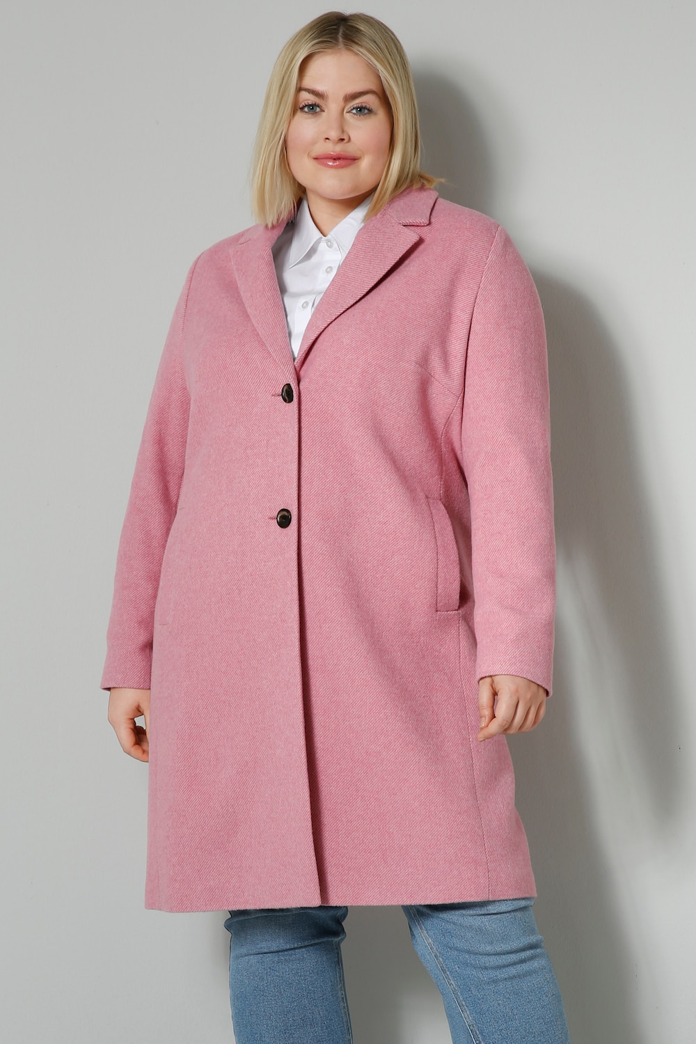 Große Größen Mantel, Damen, rosa, Größe: 52, Polyester/Synthetische Fasern/Wolle, Sara Lindholm von Sara Lindholm