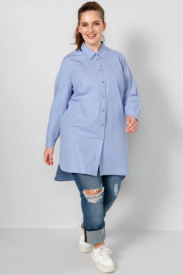 Sara Lindholm Longbluse Longbluse A-Line Hemdkragen Langarm von Sara Lindholm