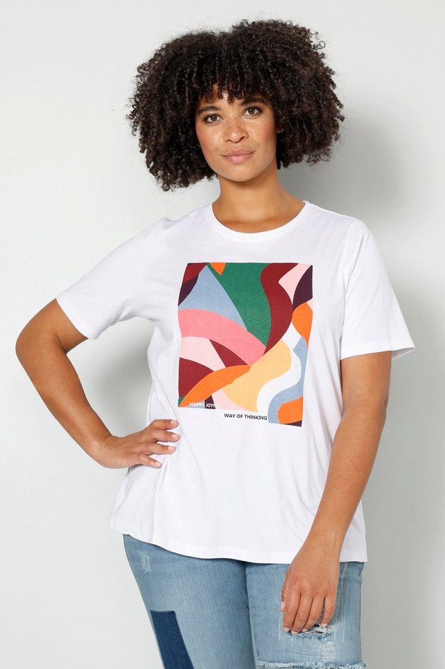 Sara Lindholm Rundhalsshirt T-Shirt Regular Fit Color-Print Rundhals Halbarm von Sara Lindholm
