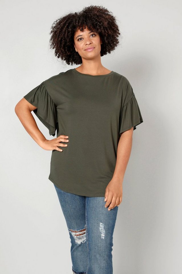 Sara Lindholm Rundhalsshirt T-Shirt oversized U-Boot-Ausschnitt von Sara Lindholm