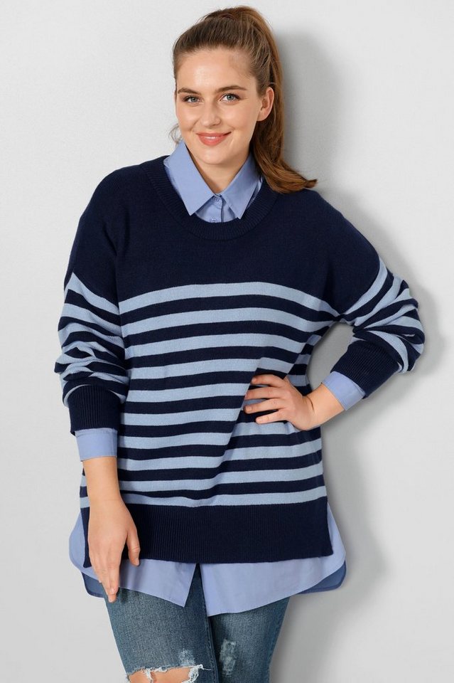 Sara Lindholm Strickpullover Pullover oversized Ringel Langarm von Sara Lindholm