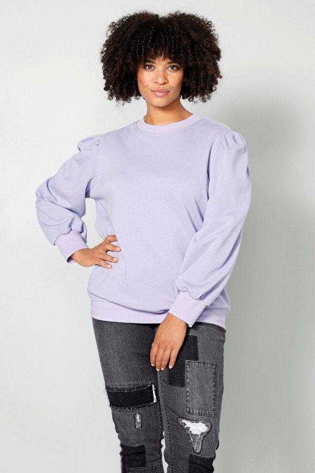 Sara Lindholm Sweatshirt Sweatshirt Regular Fit Rundhals weite Puffärmel von Sara Lindholm