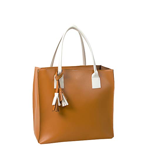 Sara Revert Julieta Umhängetasche, 36 cm, Mehrfarbig (Camel y Azul) von SARA REVERT