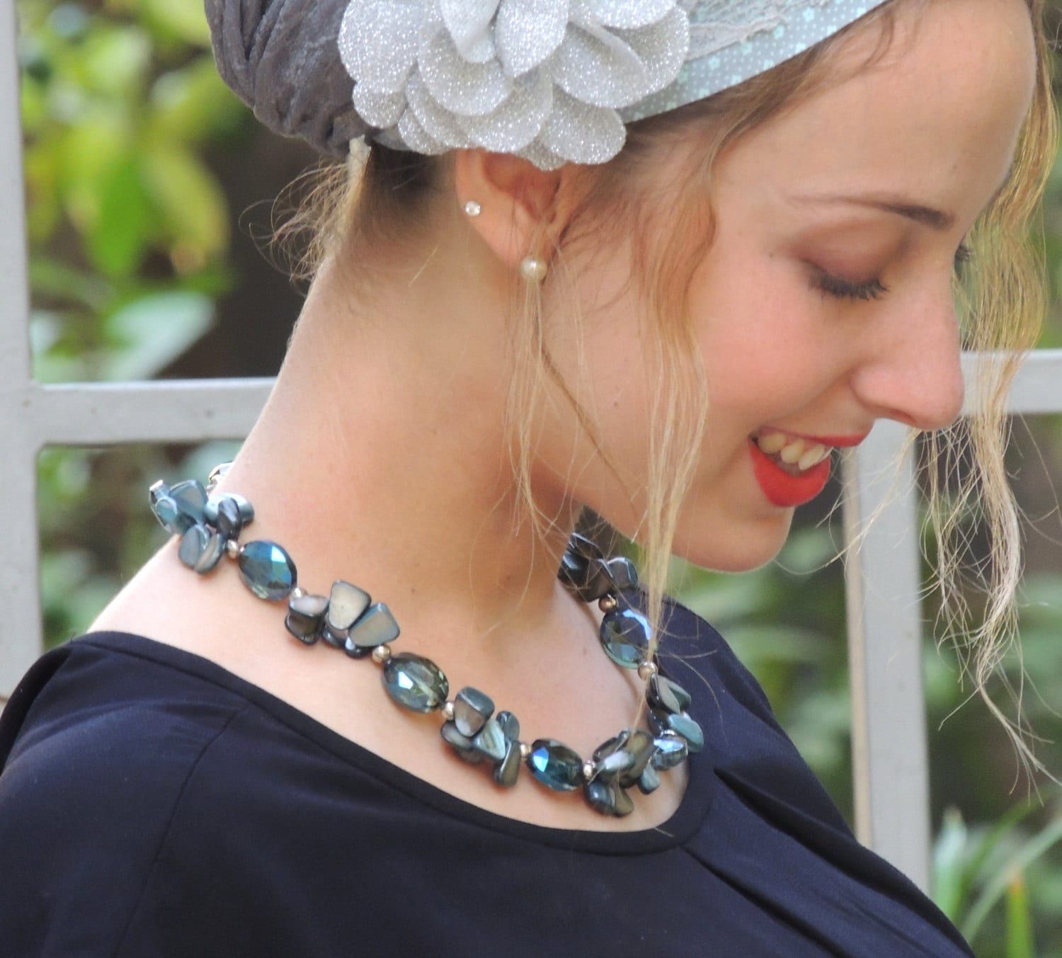 Schöne Blaue Stil Glas Perlen Halskette Spezielle Und Schöne, Lange Halskette, Boho von SaraAttaliDesign