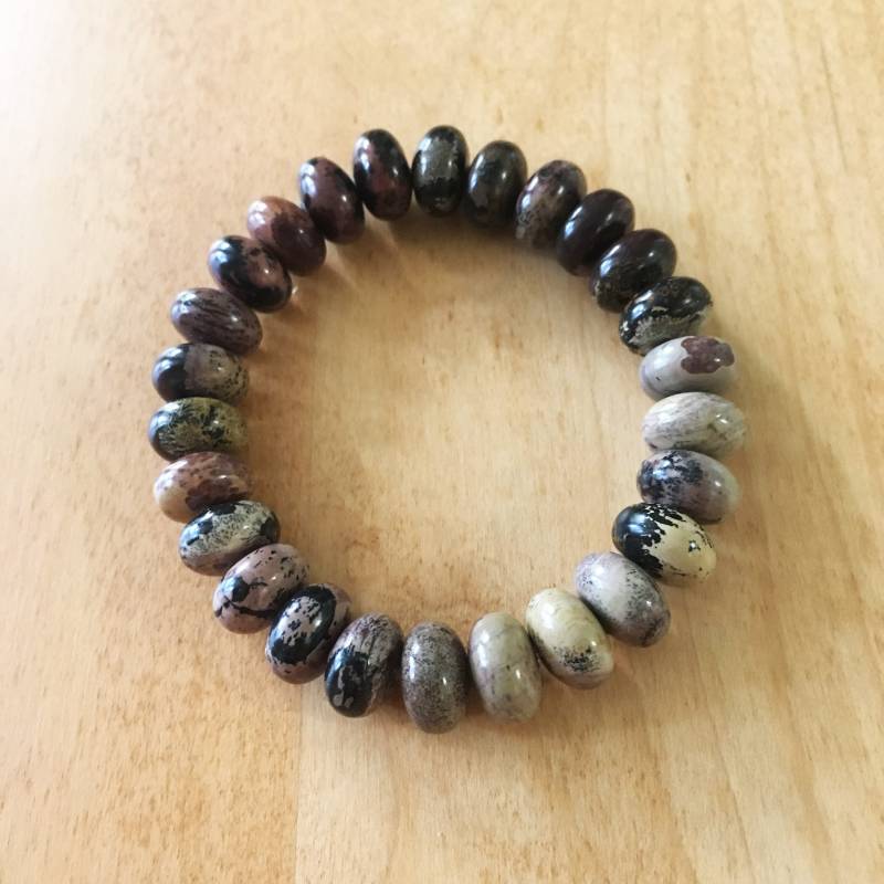 Stretch Armband/Braun Und Tan Stein Rondelle Ombre Herren Oder Frauen Mode Yoga Mala Dale von SaraGraceDesigner