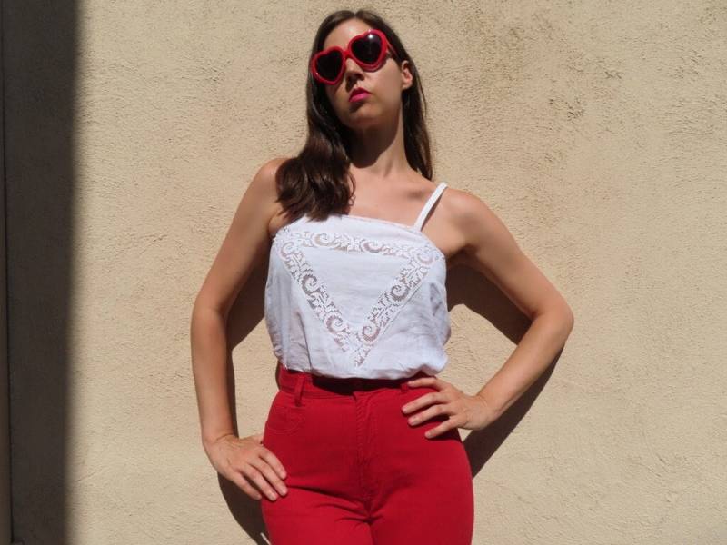 1920S Camisole Top Weiße Leinen Spitze Inset Französisch Vintage Paris Dünne Riemen Floral Handgemachte Tank Bluse Größe S - 38 "Brustumfang / 1920S Camisole Top Weiße Leinen Spitze Inset Französisch Vintage Paris Dünne Riemen Floral Handgemachte Tank Bluse Größe S - 38 "Brustumfang / von SaraLouiseVintage