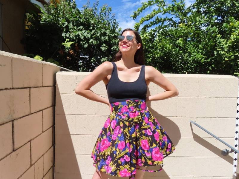 1990Er Party Kleid Fuchsia Blumenspitze Petticoat Rock Schwarz Tank Top Breiter Passender Gürtel Vintage Nasssiegel Größe Small/Medium - 32-37" von SaraLouiseVintage