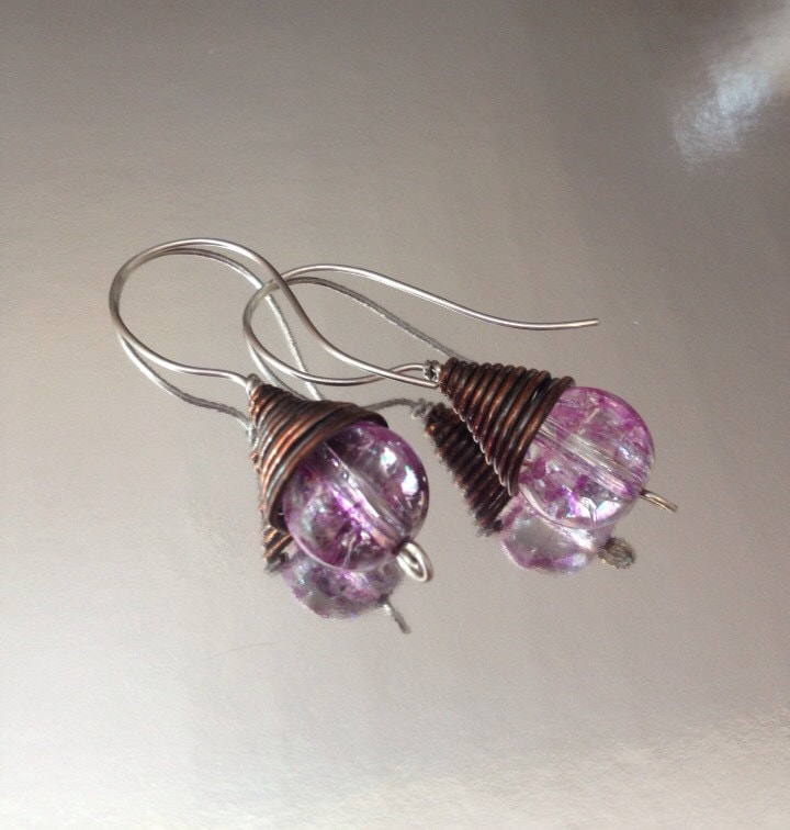Neue "Purple Raindrops" Schön Knistern Teardrop Ohrringe von SaraMarieJewelry