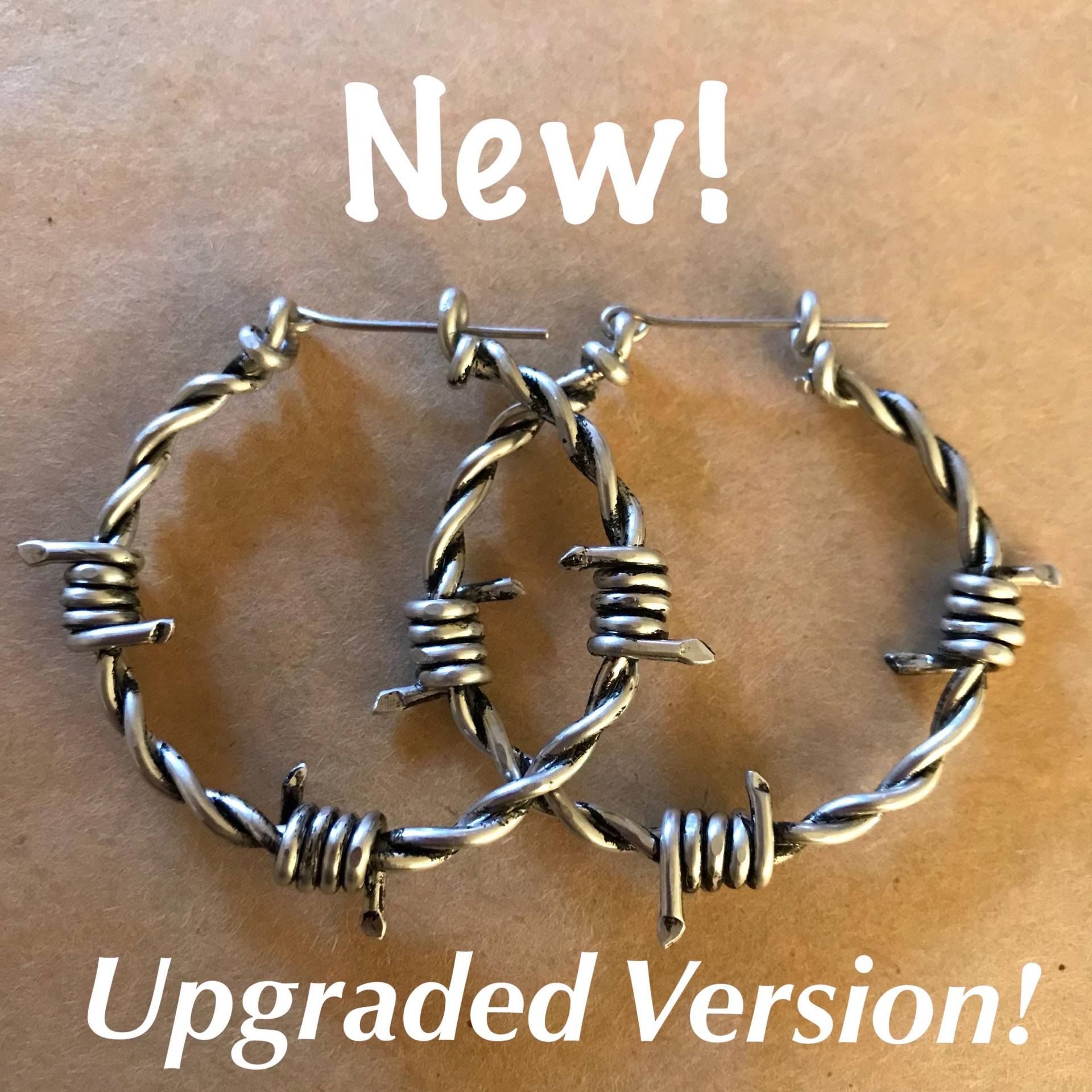 Super Leichte 3, 5 cm Stacheldraht Creolen von SaraMarieJewelry