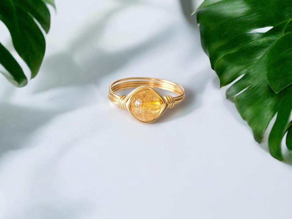 Citrin Wire Wrapped Ring - November Geburtsstein in 14K Gold Filled Oder Sterling Silber Citrin Wire Wrapped Ring - November Geburtsstein in 14K Gold Filled Oder Sterling Silber von SaraWeberJewelry