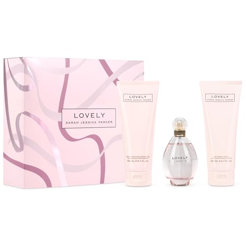 Sarah Jessica Parker Lovely Parfüm-Geschenkset (inkl. 100 ml Eau de Parfum für Damen, 200 ml Duschgel, 200 ml Körperlotion). Parfüm-Geschenksets für Damen – Original SJP-Duft von Sarah Jessica Parker