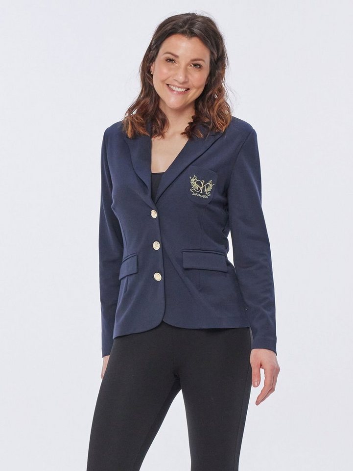 Sarah Kern Jackenblazer Jerseyblazer figurbetont mit Logo-Stickerei von Sarah Kern