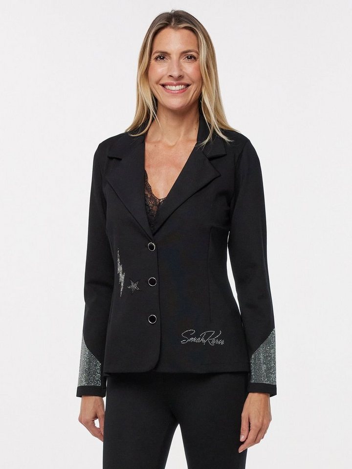 Sarah Kern Jerseyblazer Jackenblazer figurbetont mit Strassdetails von Sarah Kern