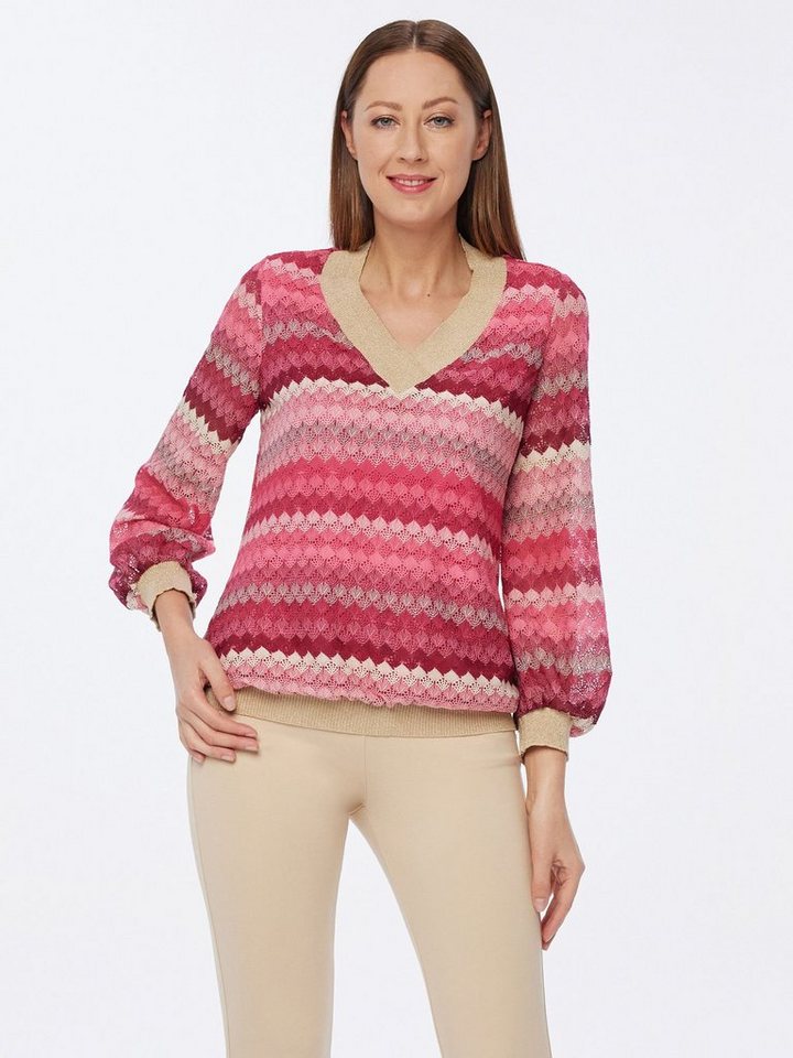 Sarah Kern Langarmshirt mit abstraktem Muster und Ballonärmel von Sarah Kern