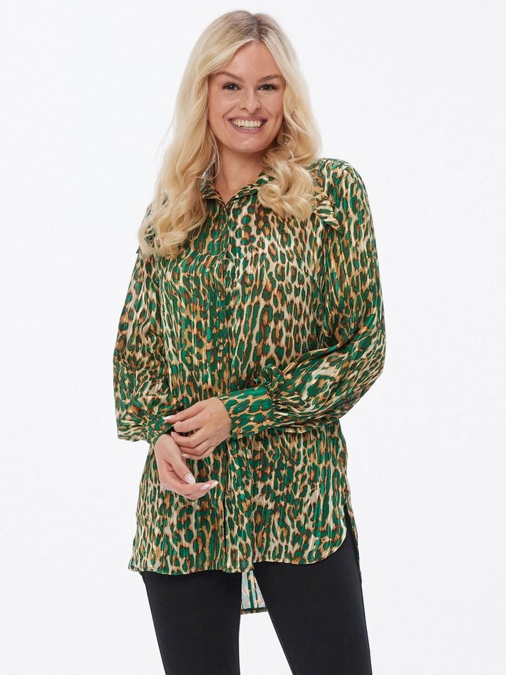 Sarah Kern Longbluse Hemd koerpernah mit Leopardenmuster von Sarah Kern