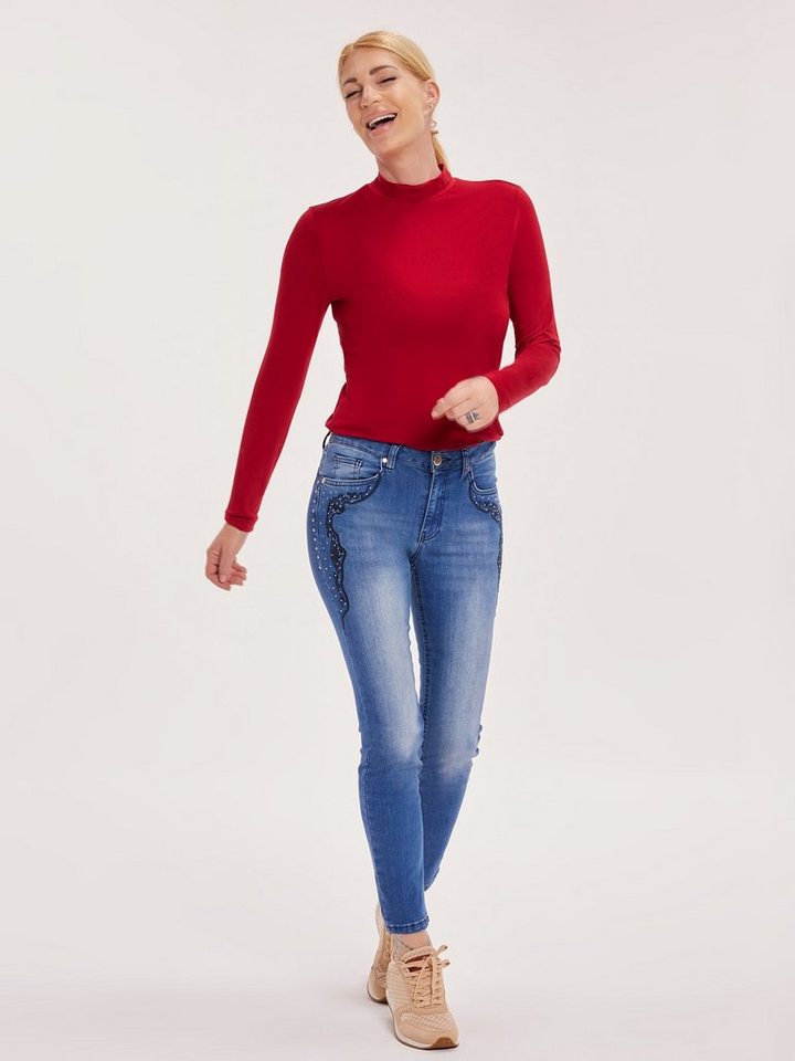 Sarah Kern Langarmshirt High-Neck-Shirt koerpernah mit Turtleneck von Sarah Kern