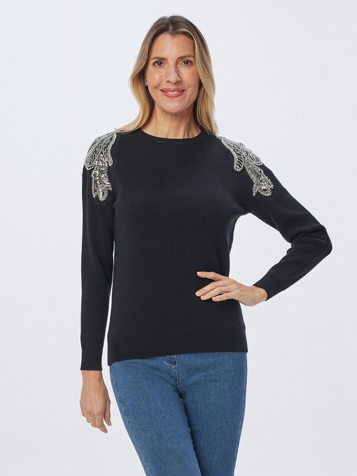 Sarah Kern Strickpullover Sweater koerpernah mit Verzierung an den Schultern von Sarah Kern