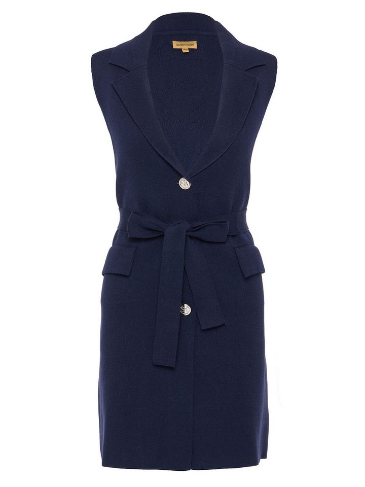 Sarah Kern Bouclèjacke Longstrickjacke figurbetont mit Bindegürtel von Sarah Kern