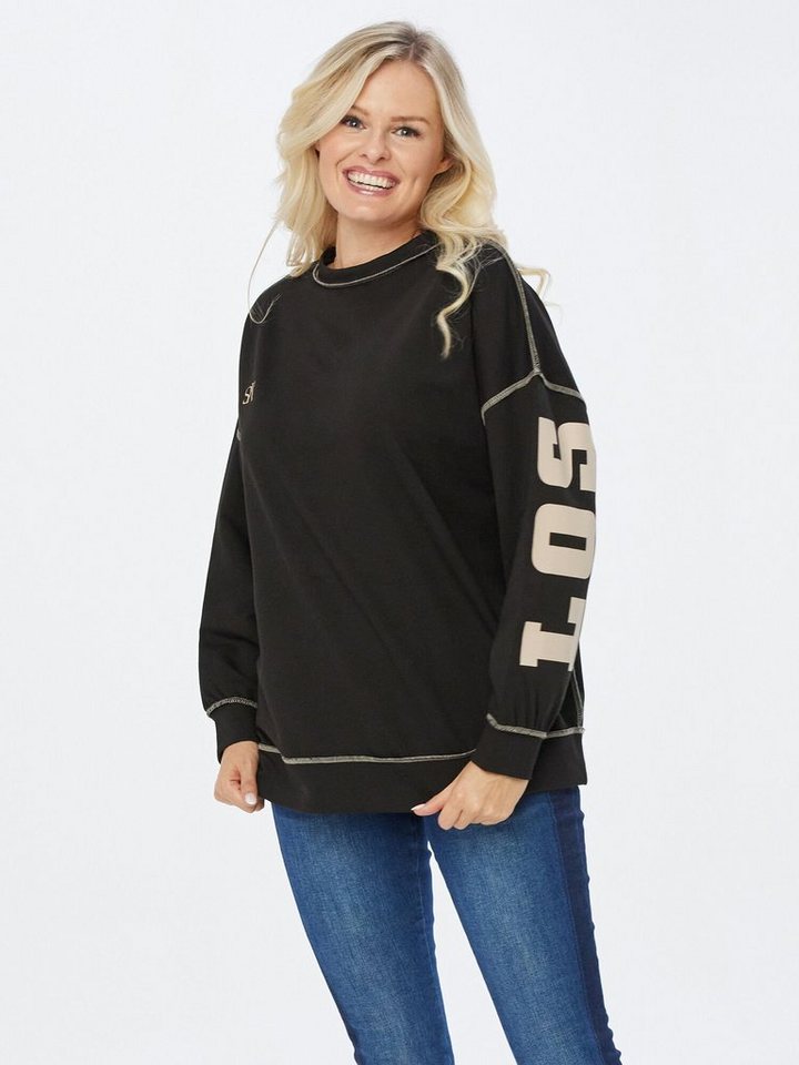 Sarah Kern Langarmshirt Sweatshirt figurumspielend mit außenliegenden Nähten von Sarah Kern