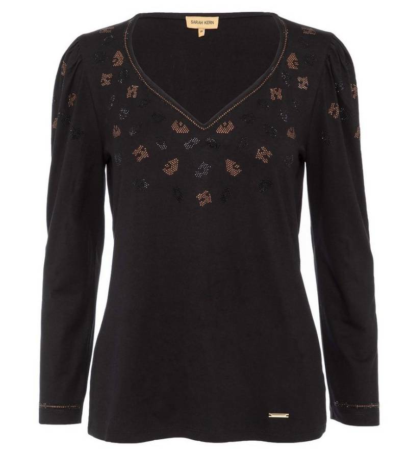 Sarah Kern Langarmshirt Langarmshirt figurbetont mit Leo-Motiv von Sarah Kern