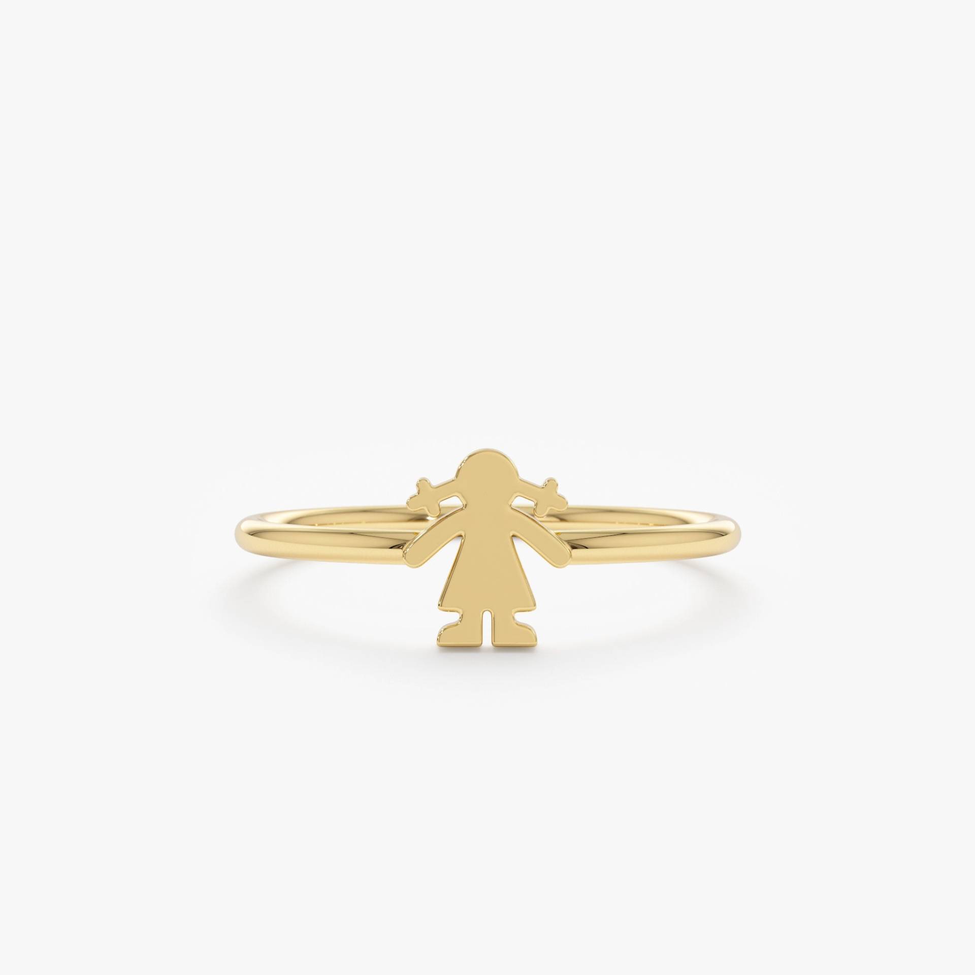 14K Massivgold Ring, Tochter Personalisierte Gravur Initial Schmuck, Geschenk Für Mutter, Mutter Stapelbar, Gratel von SarahEliseJewelry