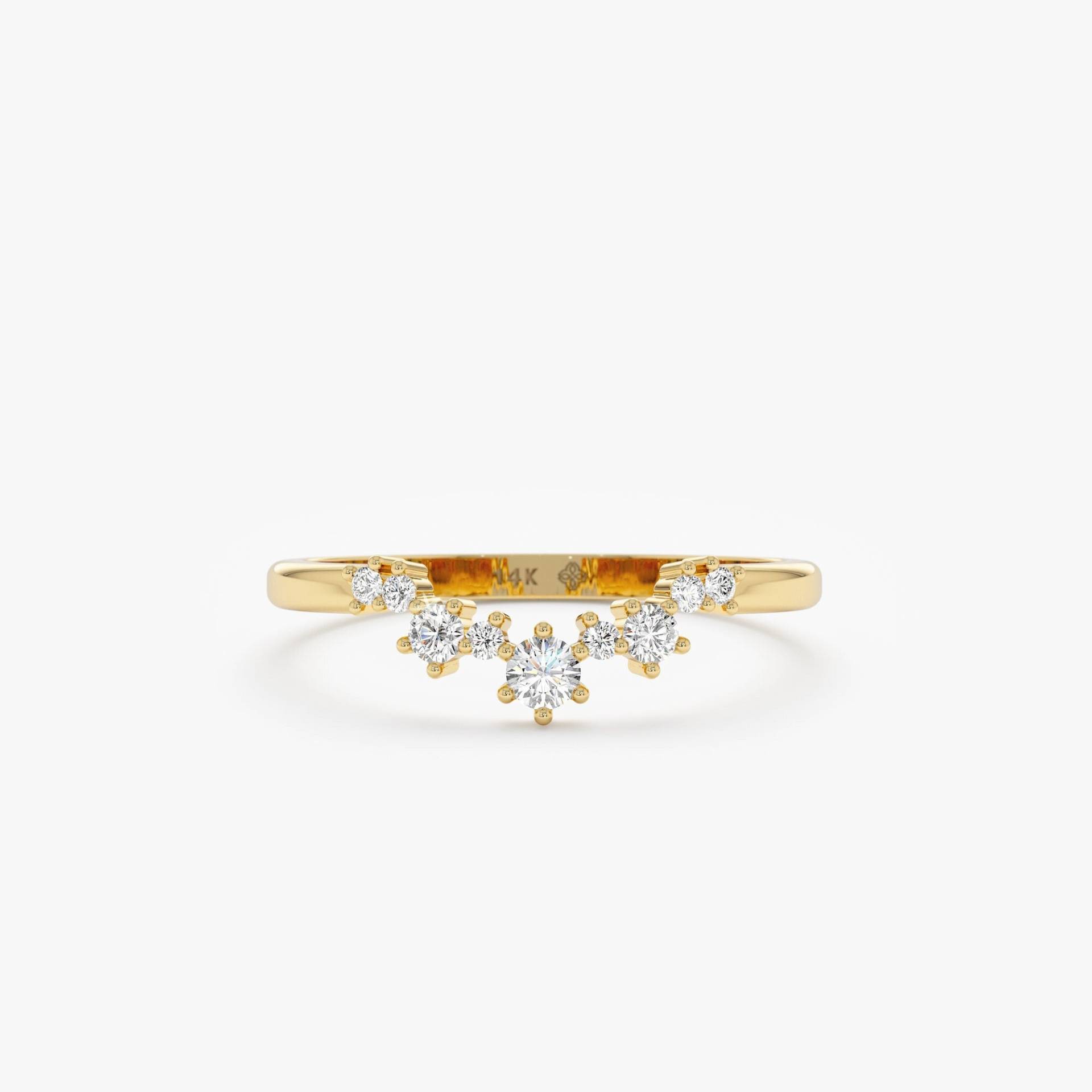 Diamant-stapelring, Verlobungsring Mit Wechselnden Diamantclustern, 14 - Oder 18-Karätiger Handgefertigter, Feiner Brautschmuck, Ramona von SarahEliseJewelry