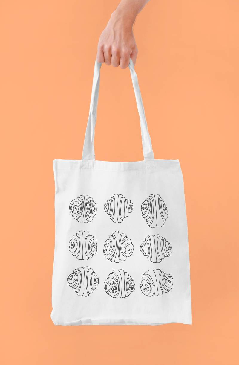 Franzbrötchen Stoffbeutel Weiß | Siebdruck von SarahLocher