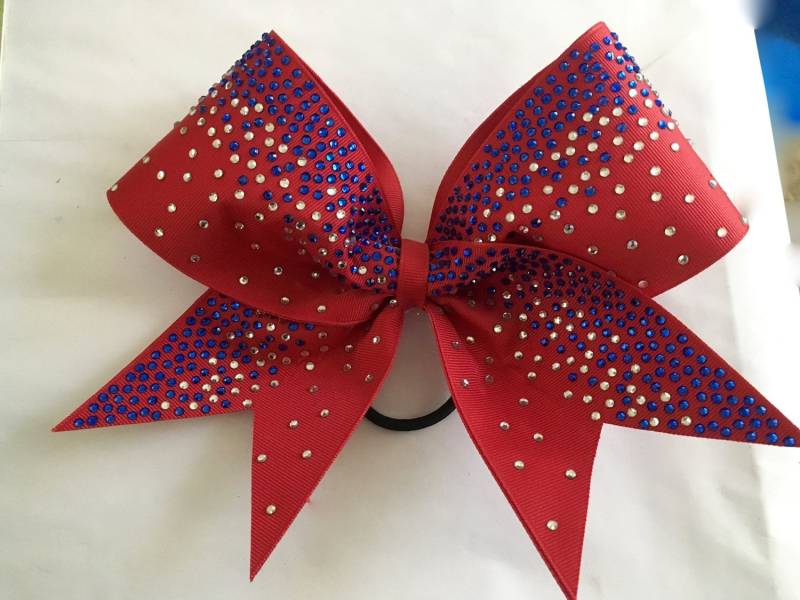 3 Farbe Strass Wasserfall Jubeln Bogen von SarahsCheerBows