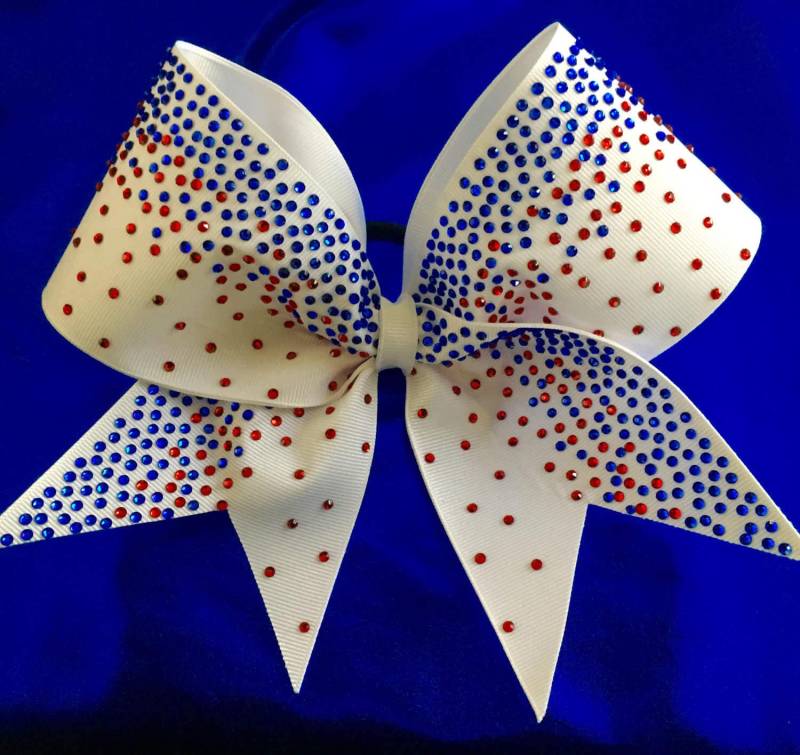 Gemischte Farben Wasserfall Strass Schleife von SarahsCheerBows