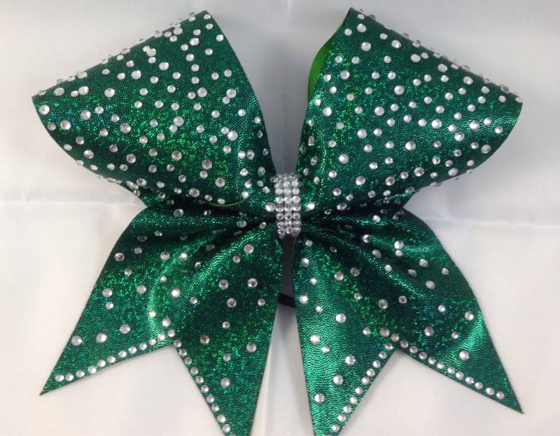 Grün Funkelnde Schleife Mit Straßsteinen von SarahsCheerBows