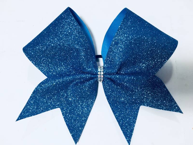 Jubelschleife in Kolumbienblau Mit Super Glitzer von SarahsCheerBows