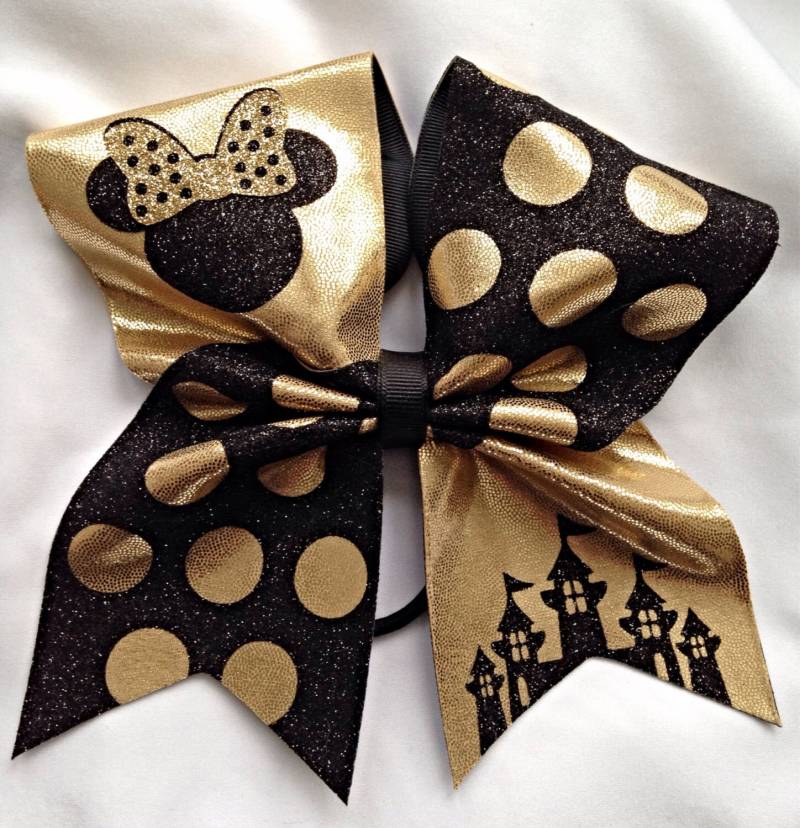 Nationals Gold/Schwarz Fliege in Voller Größe von SarahsCheerBows