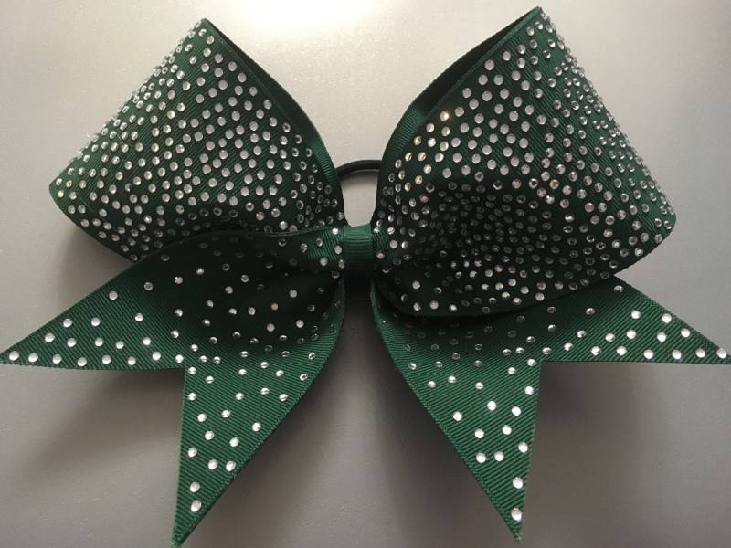 strassstein „Sparkle Ears" in Waldgrün von SarahsCheerBows