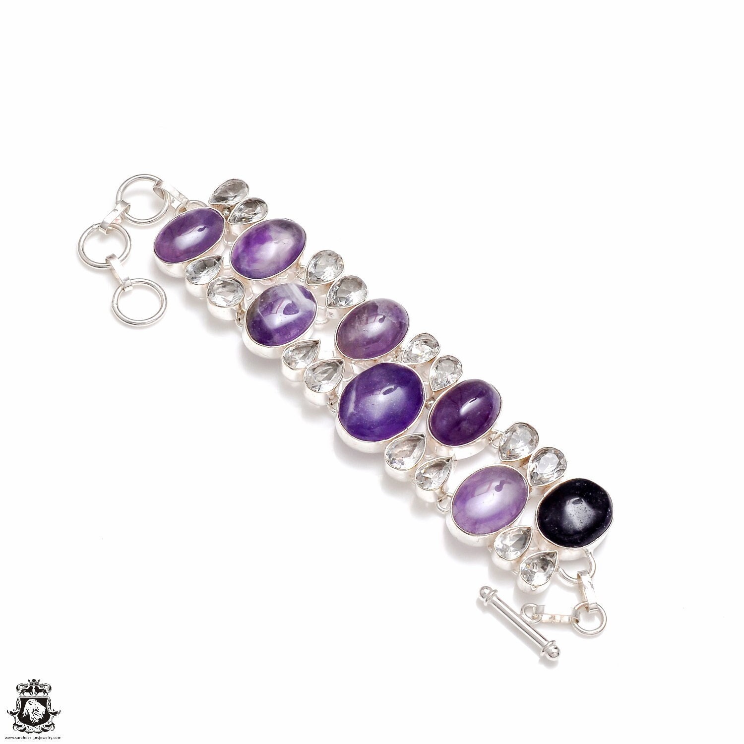 Amethyst Klar Topas 925 Sterling Silber Armband B4255 Amethyst Klar Topas 925 Sterling Silber Armband B4255 von SarahsDesignJewelry