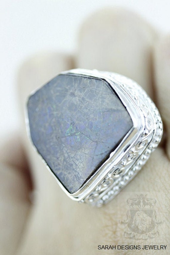 Größe 10 Canadian Ammolite Vintage Setting 925 Sterling Silber Ring | Nickel Frei R1591 von SarahsDesignJewelry