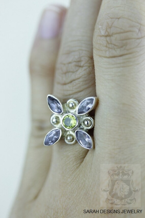 Größe 4, 5 Iolith Peridot Fein 925 Sterling Silber Ring | Nickel Frei R1465 von SarahsDesignJewelry