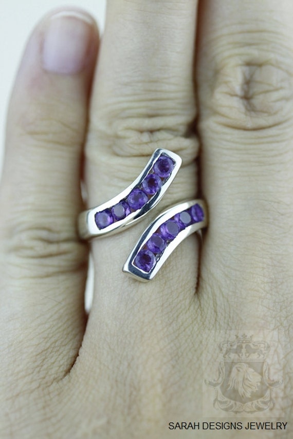 Größe 4.5 Pave Fassung Amethyst Fein 925 Sterling Silber Ring | Nickel Frei R1463 von SarahsDesignJewelry